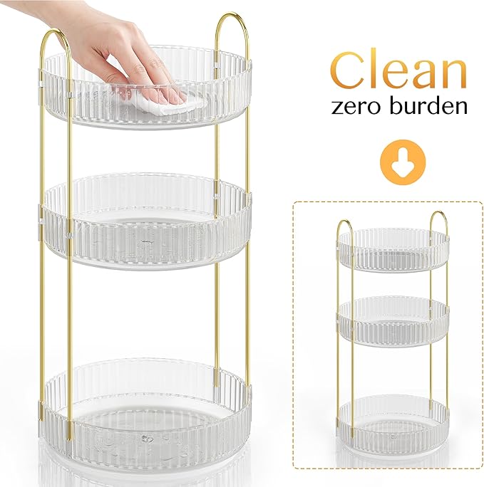 Rotating Makeup Organizer Countertop, Skincare Organizers, Spinning Perfume - Image 7