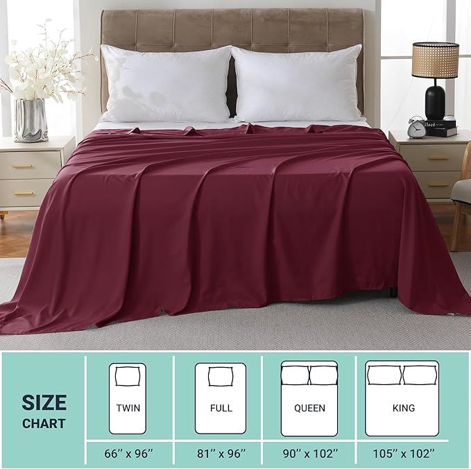 ZPECC Bulk Flat Sheets Only Full Size 6 Pack, Easy Sort Top Bed Sheet by - Image 5