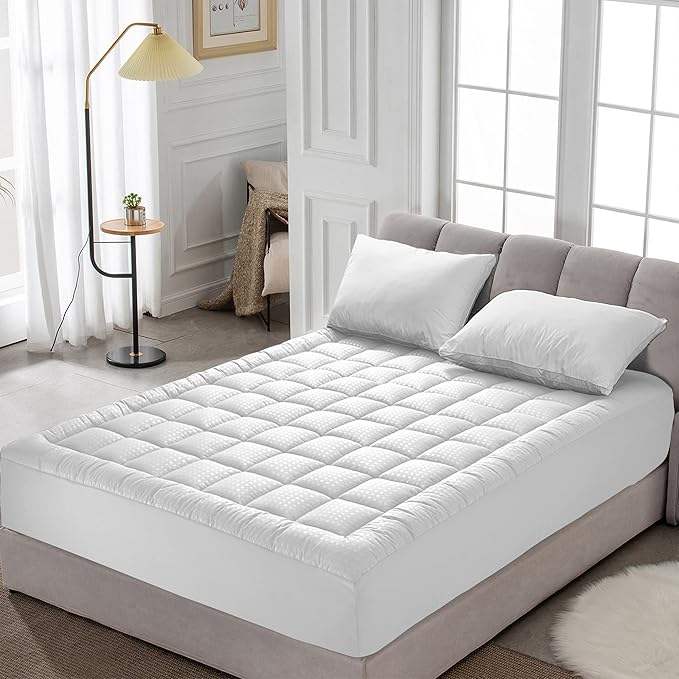 HYLEORY Twin XL Mattress Pad Quilted Fitted Mattress Protector Cooling Pillow - Image 7