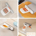 Mini Foldable Desktop Mop, Sponge Mop Wet and Dry Use Cleaning System, Self-Squeeze Small Mop for Bathroom Kitchen Desktop Glass Living Room Car (Orange, 1pcs)