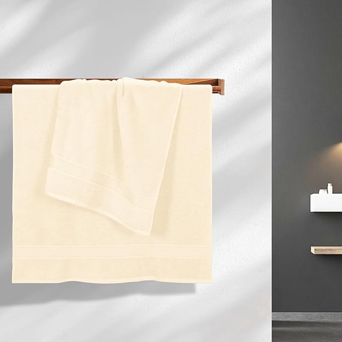 BELZZI Home Ultra Soft 4 Pack Oversized Bath Towel Set 27x54, Cotton Compact - Image 3