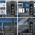 AMERTEER Wireless Presenter Remote – Presentation Clicker with 2.4GHz RF Hyperlink & Volume Control, Built-in Rechargeable Battery, Compatible with Keynote, PowerPoint, Mac, PC, and Laptops