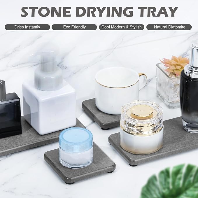 4PCS Water Absorbing Stone Tray - Image 3