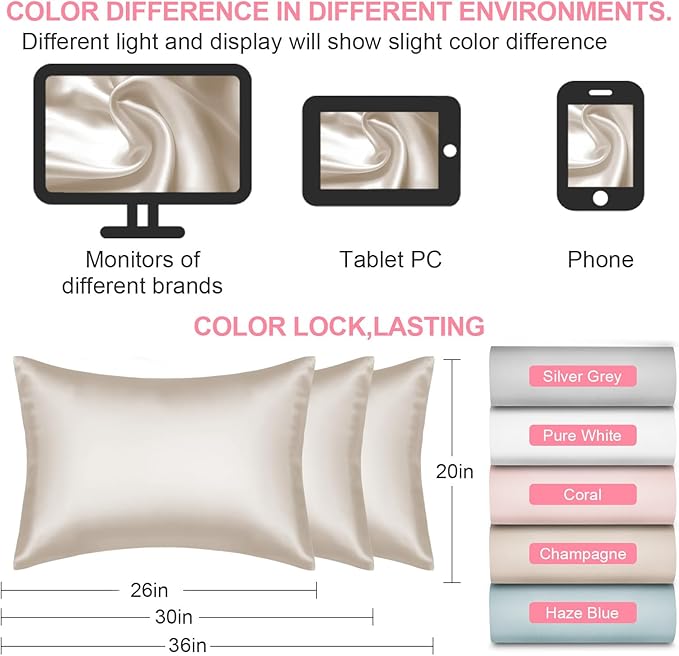 Silk Body Pillow Cover with Zipper, Mulberry Silk Pillow Cases Body Size - Image 7