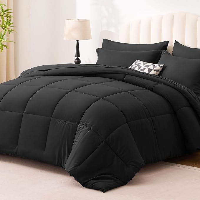 Love's cabin Full Comforter Set Ash Black, 7 Pieces Full Bed in a Bag, All - Image 2