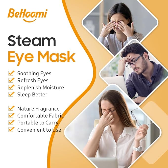 BeHoomi 20Packs Steam Eye Mask, Heated Eye Mask Warm Compress - Image 3