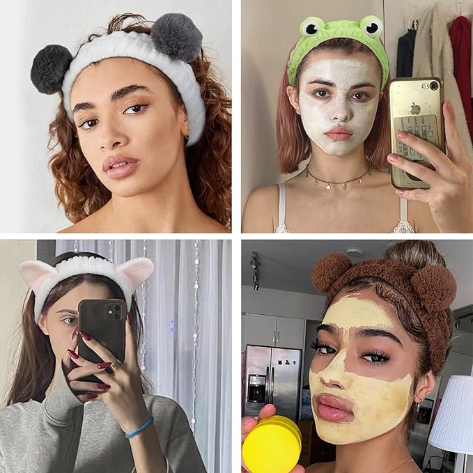 AIBFRID 6PCS Animal Ear Spa Headbands Face Wash Headband Cute Make Up Hairband - Image 4