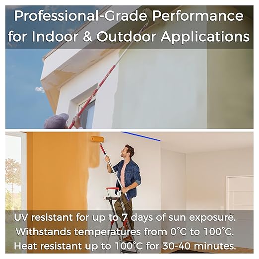 SWRT Blue Painters Tape 2 Inch Wide – 12 Rolls x 55 Yards (660 Total Yards), Clean Removal Masking Tape for Sharp Paint Lines on Walls, Trim & Baseboards, Easy Tear for DIY & Home Renovation Projects