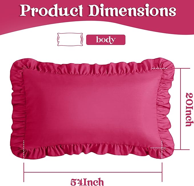 KKJIAF Ruffle Body Pillow Cases Set of 1, Ruffled Pillow Covers - Image 3