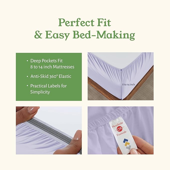 California Design Den Soft 100% Organic Cotton Bed Sheets Twin XL Size Set - Image 5