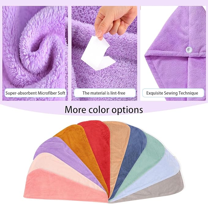 Microfiber Hair Drying Towel Wrap - Image 9