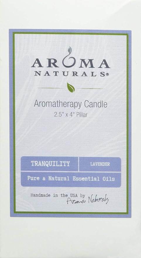 Aroma Naturals Essential Oil Tranquility Pillar Candle, 2.5" x 4", 11 Ounce - Image 2