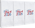 MASHAN Class of 2026 Graduation Hand Towels 3 Pack, 100% Cotton Soft Absorbent by MASHAN