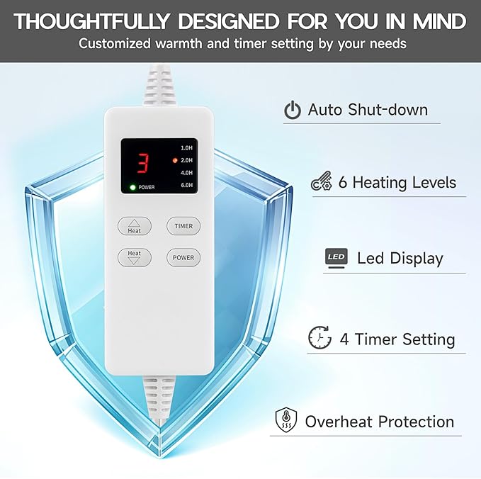 Heating Pad for Period Cramps, Heating Pad for Back/Neck/Shoulder Muscle Pain - Image 5