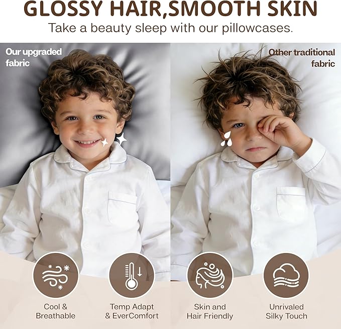 MR&HM Breathable Toddler Pillowcase 13"x18" Travel Pillow Case Set of 2 - Image 4