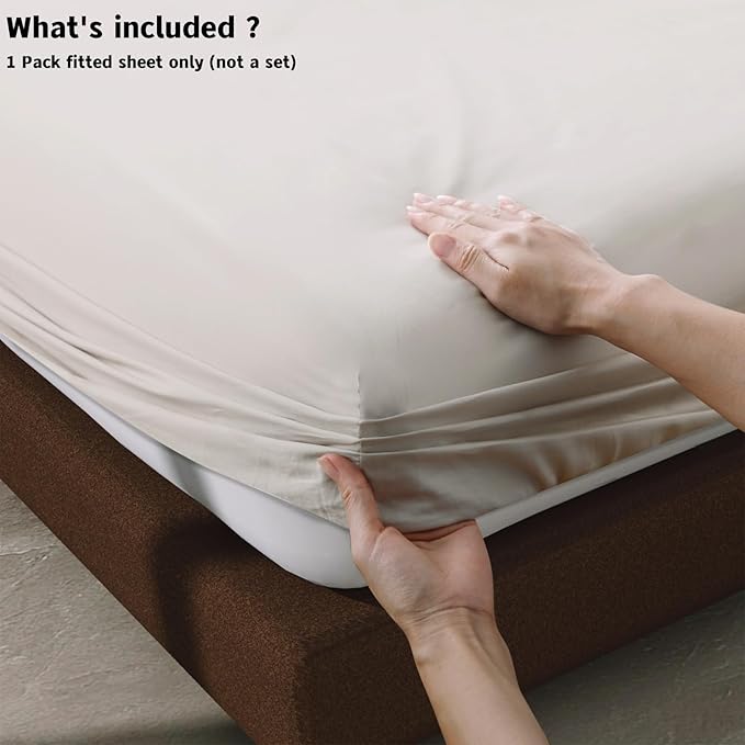 100% Egyptian Cotton Fitted Sheet Queen Size, 600 Thread Count 8-16" Deep - Image 4