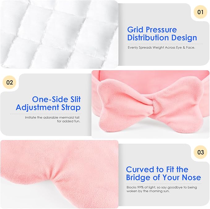 Weighted Eye Mask for Sleeping, Soft Minky Sleep Mask for Side Sleeper - Image 5