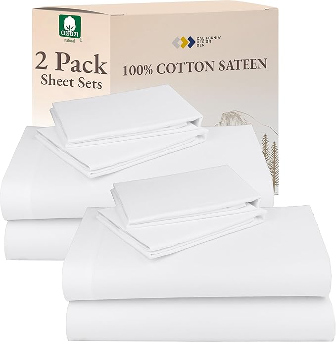California Design Den 100% Cotton 2-Pack Full Sheet Set by CaliforniaDesignDen