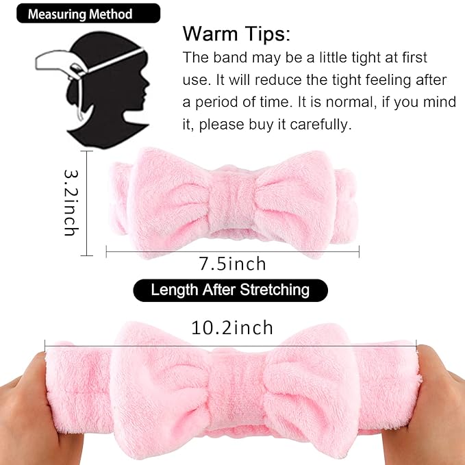 WHAVEL 6 Pack Pink Spa Headband - Image 5