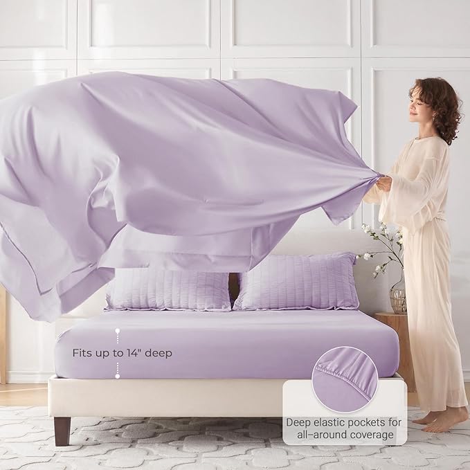 MUXHOMO 7 Pieces California King Comforter Set, Seersucker Bed in a Bag Cal - Image 3