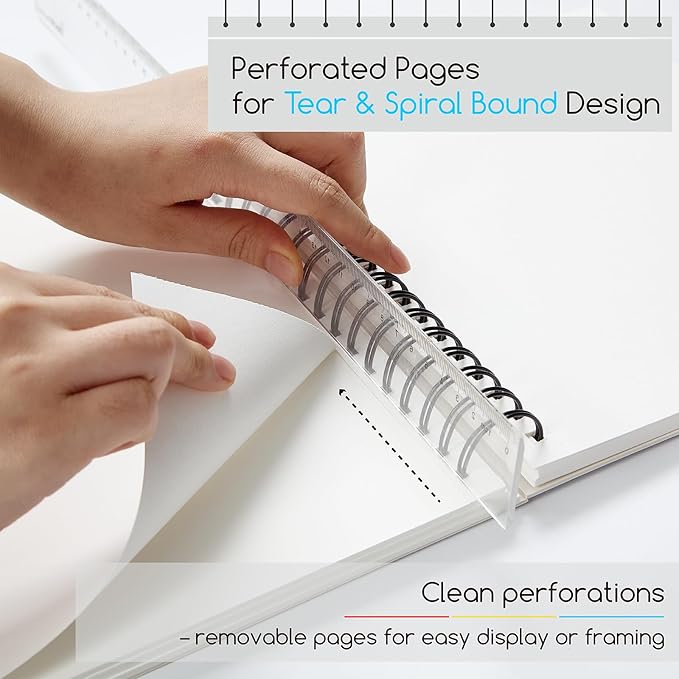 MEEDEN 6"x8" Sketchbook Paper Pad: 122lb/180gsm Spiral Bound Art Sketch Book with DIY Cover for Artists Adults - 60 Sheets Heavy Weight Hardcover Sketch Drawing Paper for Painting Sketching Writing