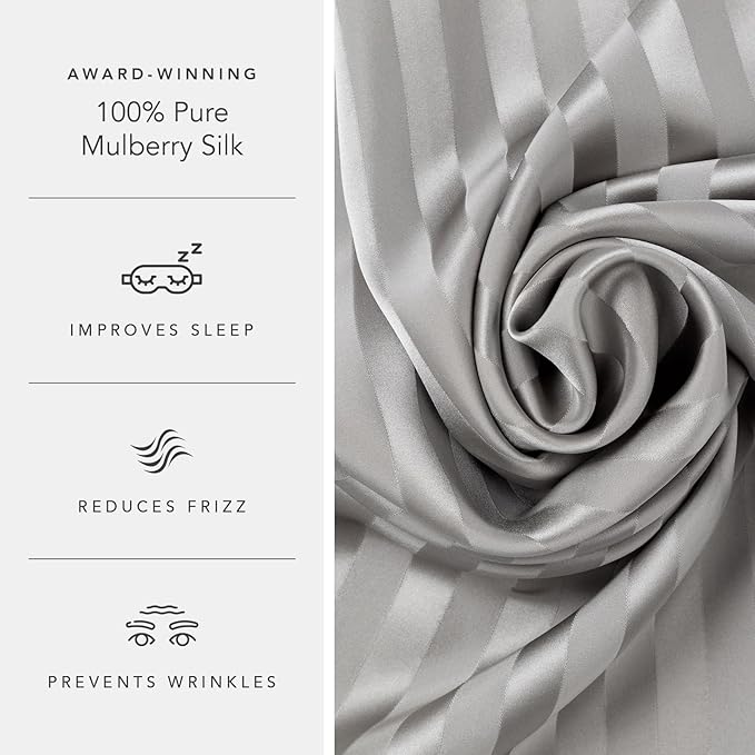 Fishers Finery 25mm 100% Pure Mulberry Silk Pillowcase Set - Image 5