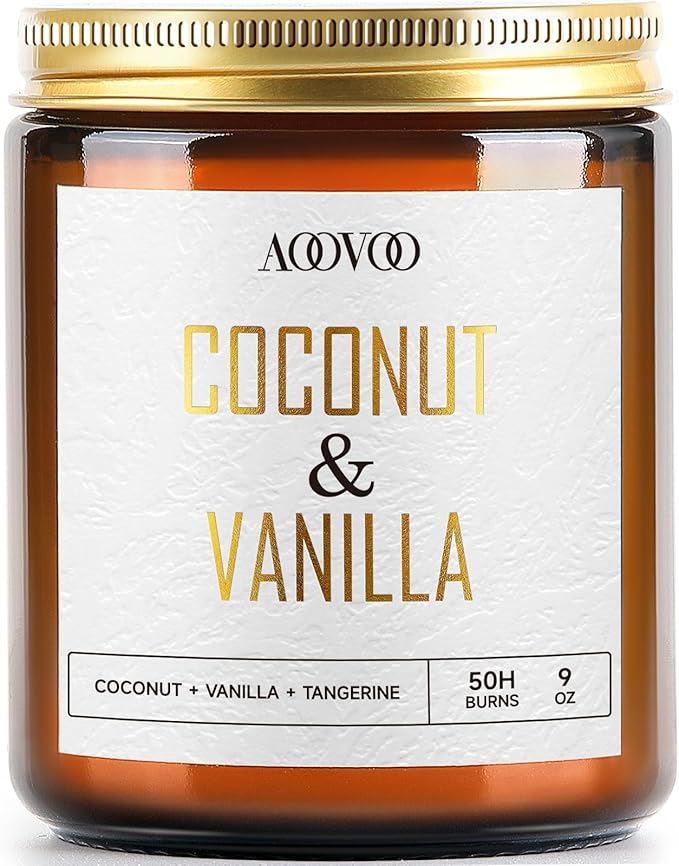 AOOVOO Coconut Vanilla Candles - 9 oz Scented Candles by AOOVOO