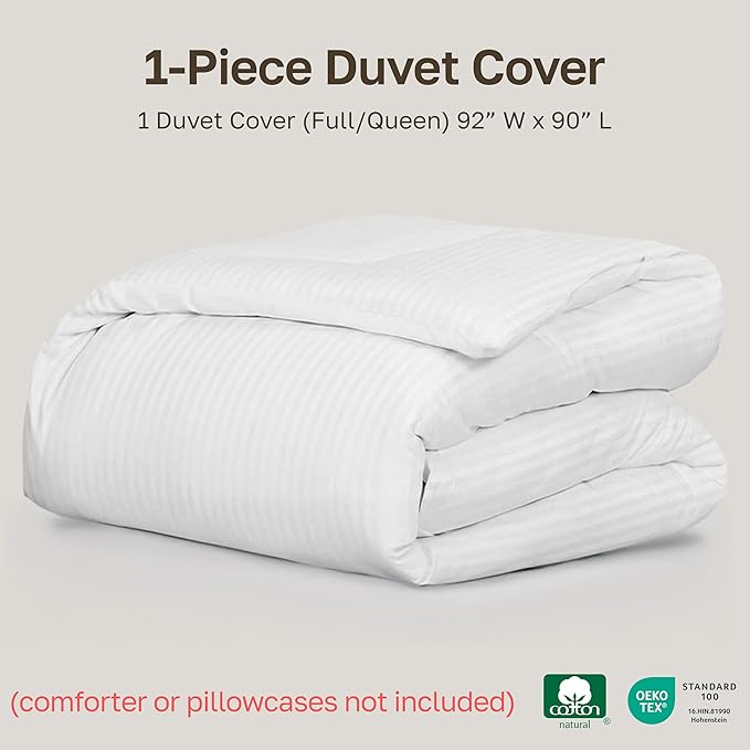 California Design Den Striped White Duvet Cover Queen/Full Only - Image 5