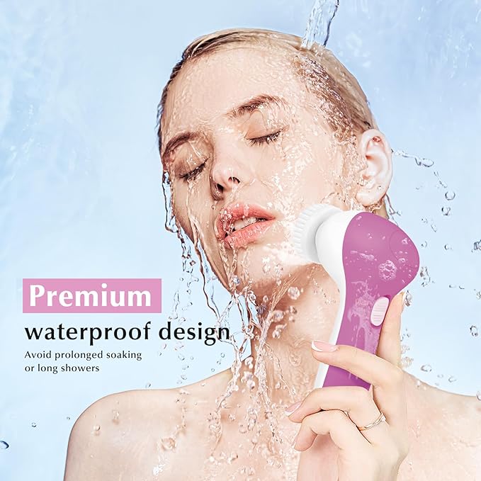 COSLUS Facial Cleansing Brush Silicone Face Scrubber: 2 in1 FBS-D Electric - Image 5