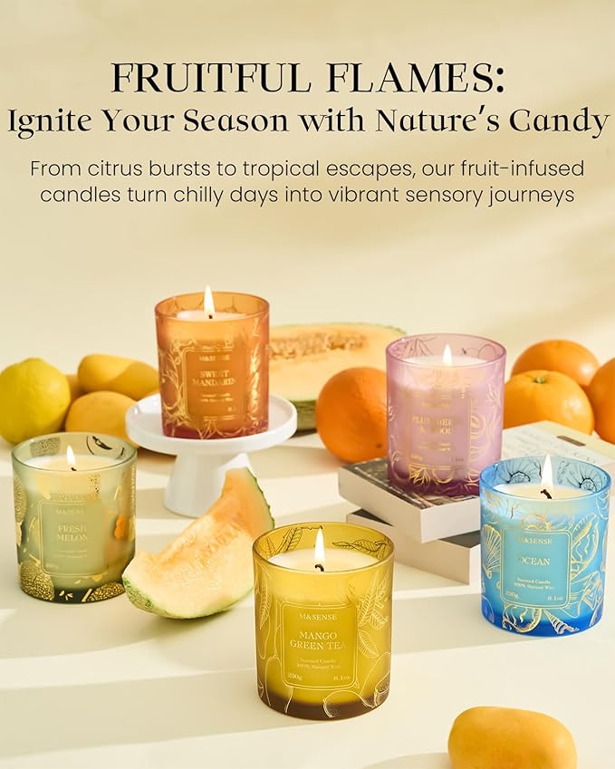M&SENSE Ocean Scented Candles, Vegan Soy Candles, 8.1oz 42-Hour Slow Burning - Image 7