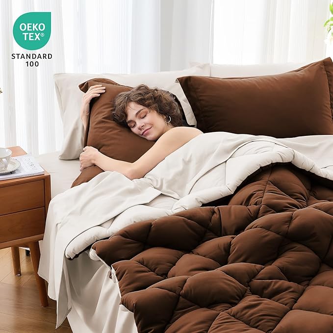 MUXHOMO 5 Pieces Twin XL Comforter Set, Reversible Bed in a Bag Twin XL Size - Image 4
