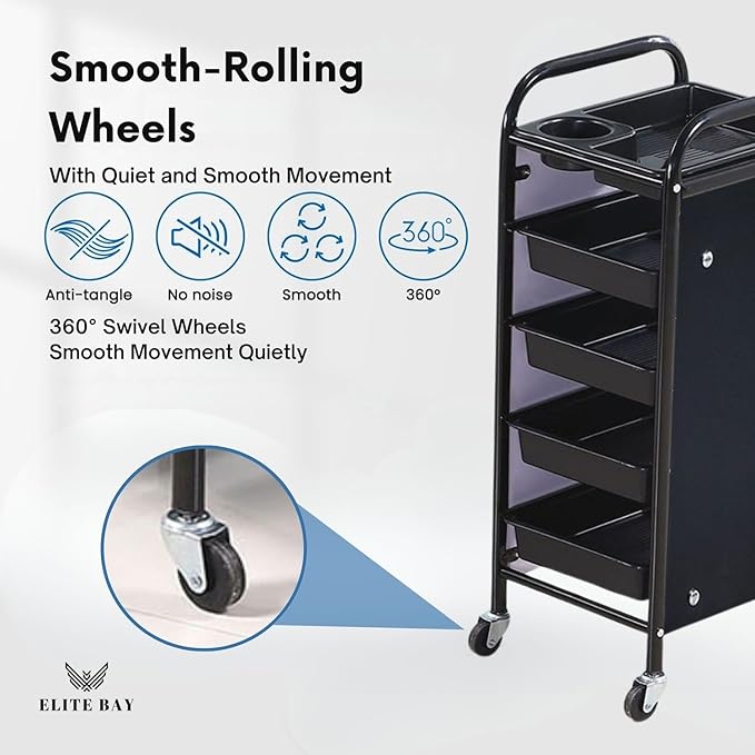 ELITE BAY-Hairdressing Trolley- Metal Salon Rolling Cart Organizer.Durable - Image 3