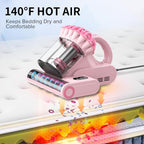 Belife M8 Mattress Vacuum Cleaner, 18Kpa Bed Vacuum Cleaner with UV & Hot Air & High Heating, 550W Powerful Suction Double-Cup Handheld Vacuum Sofa Couch Cleaner for Dust Pillow Crib Pet Hair, Corded