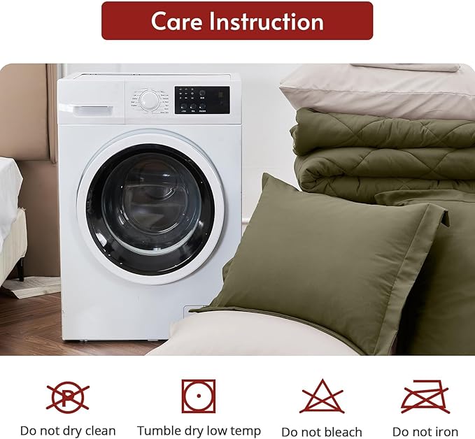 MUXHOMO 7 Pieces California King Comforter Set, Reversible Bed in a Bag Cal - Image 9