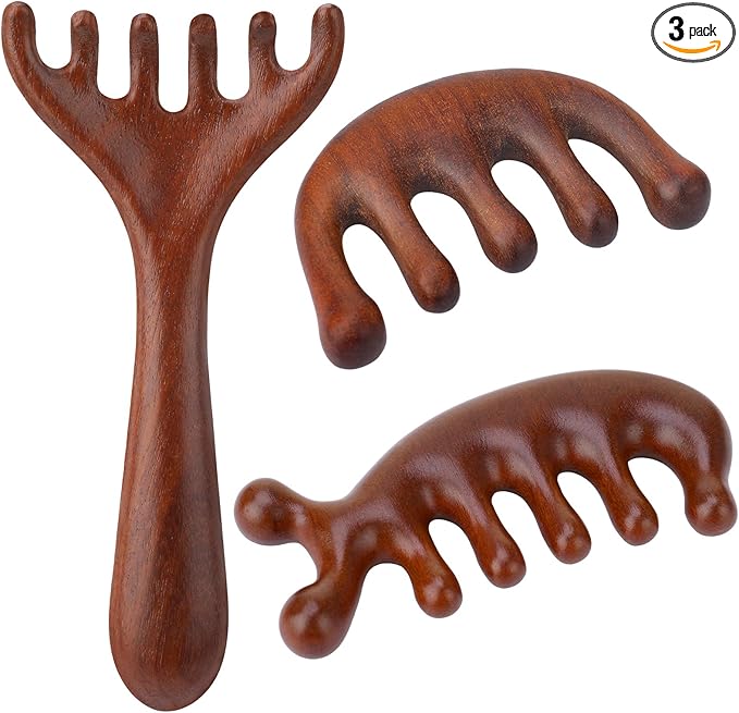 ProSuites 3 Pcs Wooden Head Scalp Massager Comb, Head Massage Tool by ProSuites
