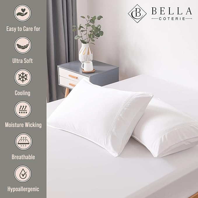 Bella Coterie | Luxury Bamboo Viscose Standard Size Pillowcase Set | 100% - Image 2