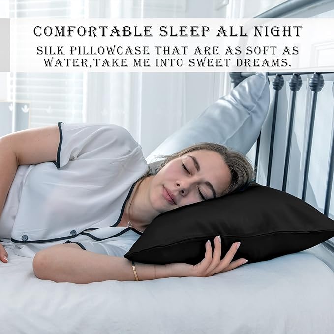 Silk Pillow Cases 2 Pack, Soft Breathable and Sliky Queen Size Pillow Cases Set - Image 6