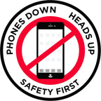 "Phones Down Heads Up" Safety Sign - Laminated Adhesive Floor Signs by Graphical Warehouse (17)