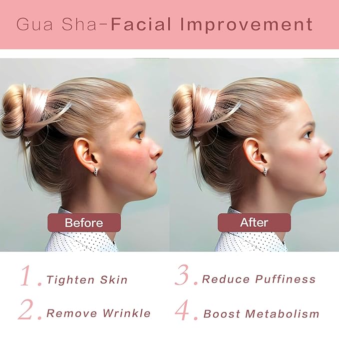 Gua Sha Facial Tools, Rose Quartz Guasha Tool - Image 3