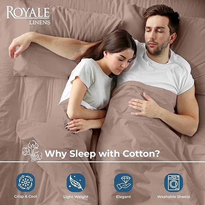 Royale Linens 100% Organic Cotton Twin Flat Sheet Only - Image 3