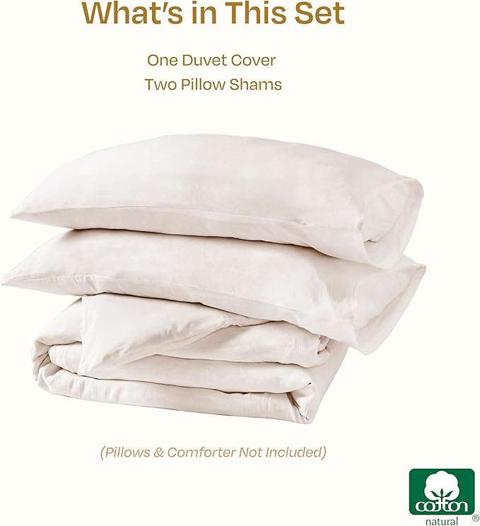 California Design Den King Size Duvet Cover Set, 3 Piece Duvet Cover & Sham Set - Image 4