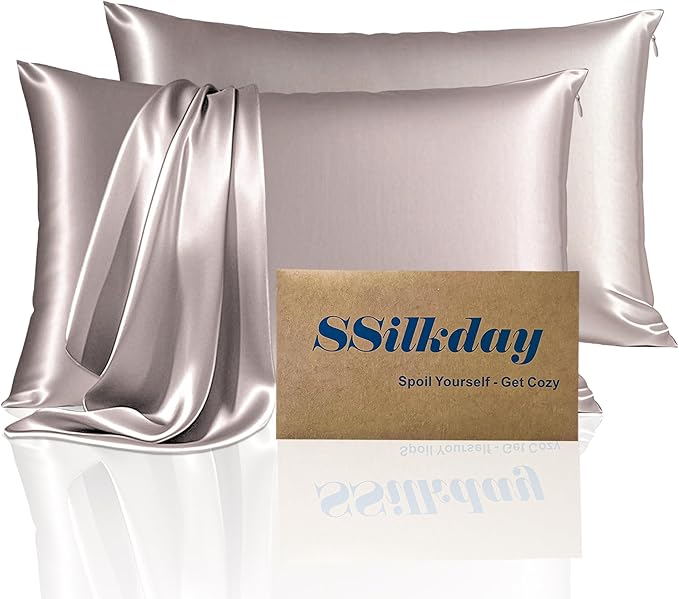 Mulberry Silk King Size Pillow Cases Set of 2, Ultra Smooth Soft Breathable by Unknown