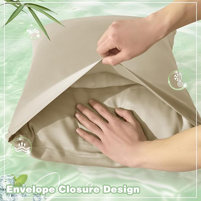Homiest Cooling Pillow Cases Standard Size Set of 2, 100% Rayon Derived from - Image 5
