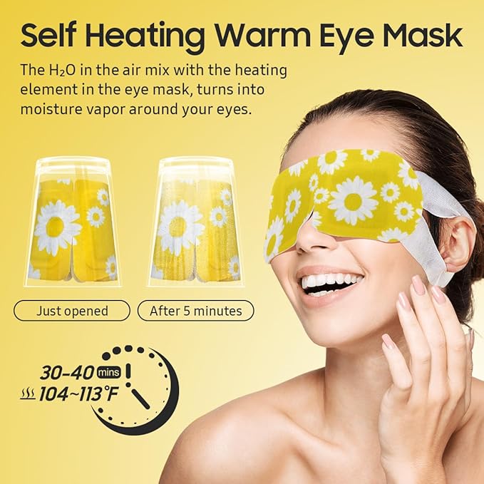 BeHoomi 20Packs Steam Eye Mask, Heated Eye Mask Warm Compress - Image 5