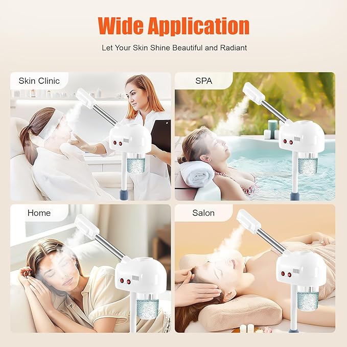Professional Stand Facial Steamer w/Hot Mist – Adjustable Height, 360° Nozzle & - Image 6
