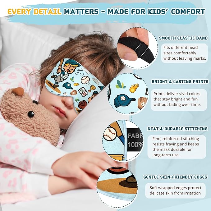 Kids Sleep Mask – 100% Mulberry Silk Eye Mask - Image 3
