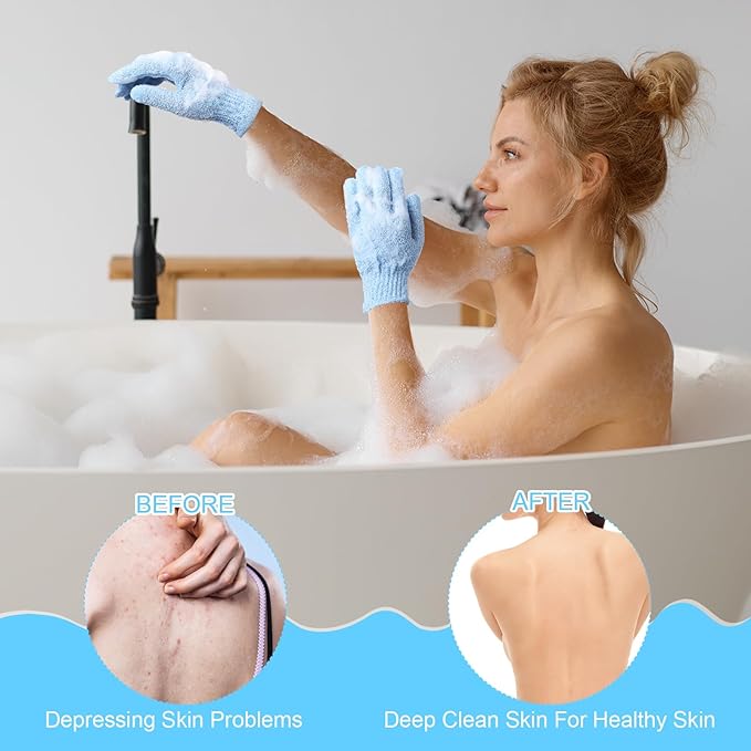 Cuffbow 90 Pcs 45 Pairs Exfoliating Double Sided Bath Gloves - Image 6