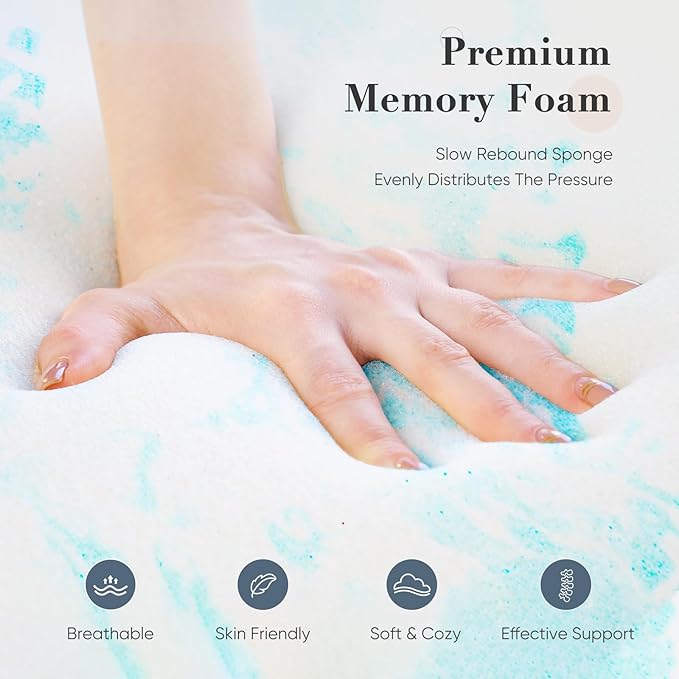 DUMOS Memory Foam Mattress Toppers Twin XL Size, 2 Inch Thick Mattress Pad - Image 4