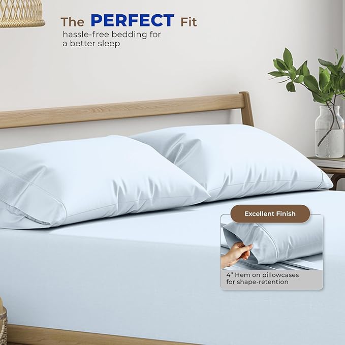 Thread Spread 100% Egyptian Cotton Pillow Cases Queen Size Set of 4 - Image 4