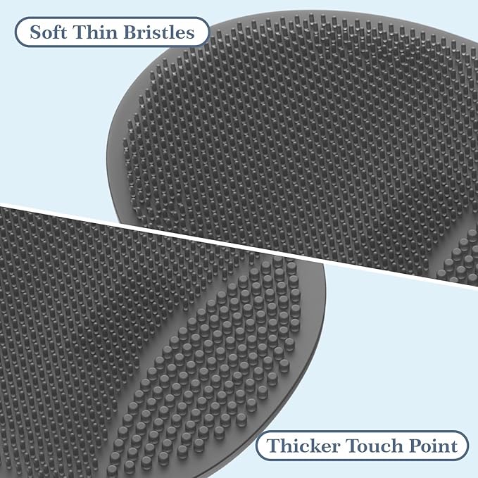 Manmihealth Silicone Back Scrubber & Soft Shower Face Brush Set 4 PCS, - Image 3